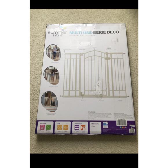 Summer Infant 27410 Multi Use Decorative Extra Tall Walk Thru Gate - Beige - Picture 3 of 5